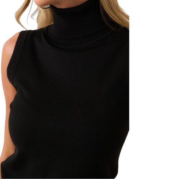 BCBGMaxazria Angora/Wool Bland Sleeveless Turtleneck Sweater - Picture 2 of 8